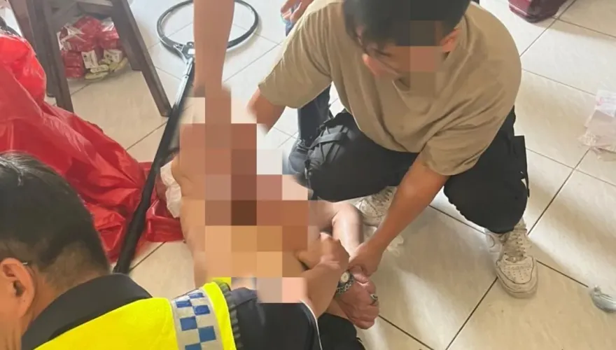 快訊/台中男暴走縱火！失控潑鹽酸灼傷8警消