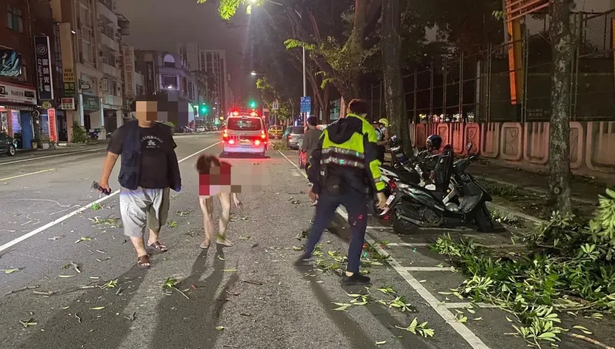 小犬颱風/強風釀禍！高雄路樹樹枝遭颳落　砸中雙載機車2人傷