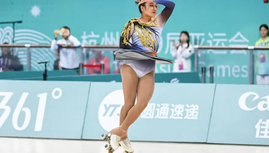 杭州亞運/滑輪溜冰第7金在望！洪筱晴、張緻如花式溜冰短曲分居第1、第3