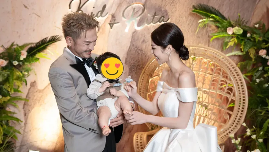 萌兒當花童！KID婚紗照曝光　雙十甜喊「娶到一整個家」