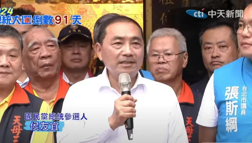 影/陪張斯綱拜廟拉票　侯友宜喊總統當選還不夠：國會一定要過半