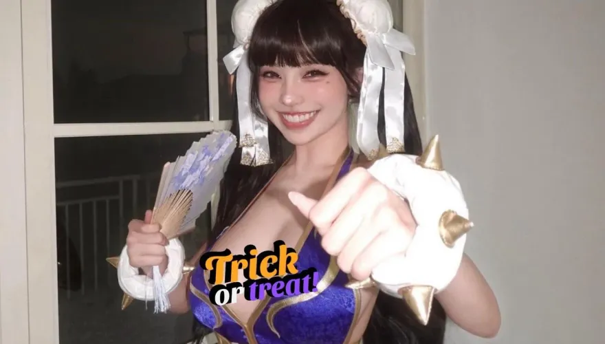 不給糖就「導彈」！世新H波校花萬聖節扮超胸春麗　男粉甘願被KO