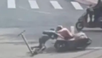 影/也算酒駕！北市中正區男「喝米酒騎電動滑板車」闖紅燈撞機車被逮