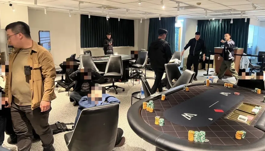 影/人臉辨識才能進！職業大賭場藏商辦大樓　警破門逮30人