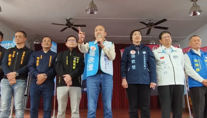 影/韓國瑜喊「中華民國是客家人創建！」　新竹縣助選徐欣瑩、林思銘籲挺侯康