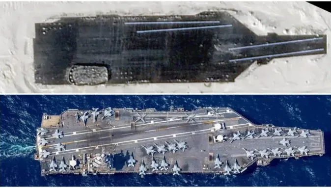 瞄準美軍「福特號」！陸疑在新疆沙漠造「陸地航母」靶艦　相似度「90%以上」