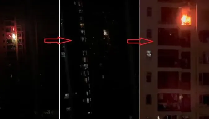 影/初一賀新春放炮射歪成「穿雲箭」　大樓慘「中標」陽台爆炸起火