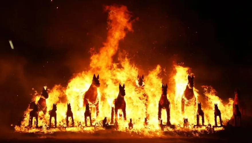 影/鹿草圓山宮21隻「放火馬」鬧元宵！雲嘉南「3媽祖」22日同歡