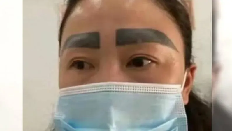 這麼粗！女子紋眉「被學徒當白老鼠？」　網：好像王小虎