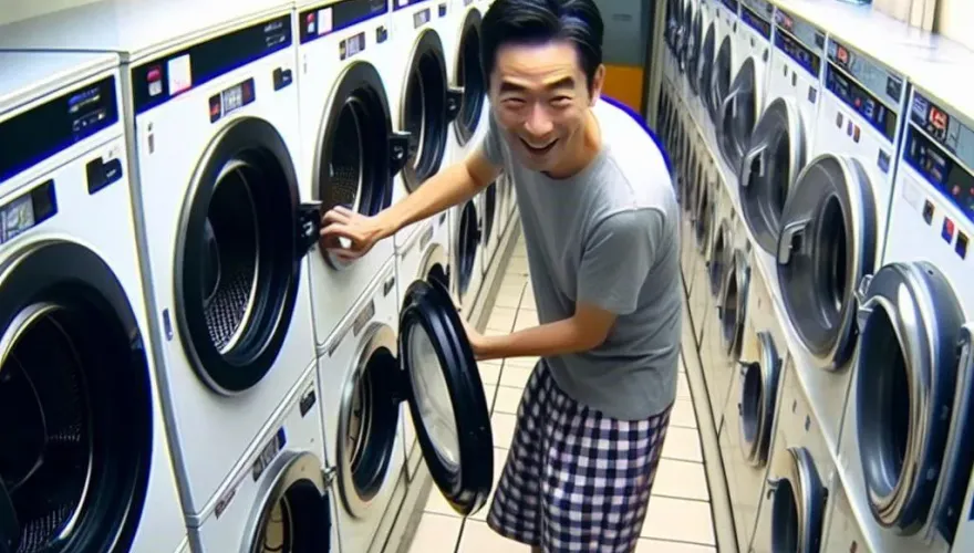 這種「超人」太噁爛！誇張男潛自助洗衣店偷挖別人烘好內褲　直接外穿爽走人