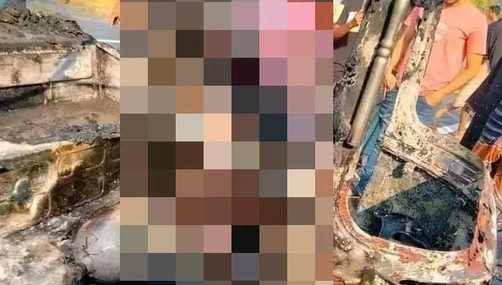 孟加拉驚傳爆炸！電動車擦撞砂石車自燃　駕駛卡坐位淪為焦屍