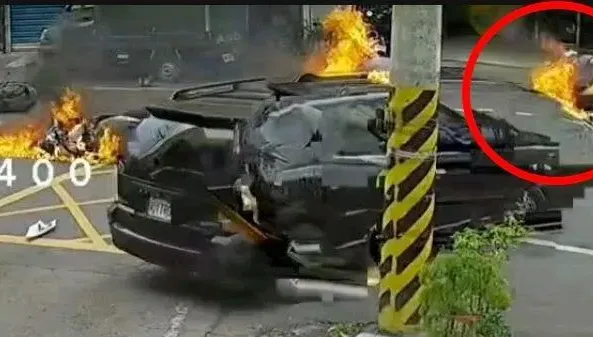 影/驚悚！彰化社頭2機車對撞　騎士連人帶車燒成火球「一半身體燙傷」