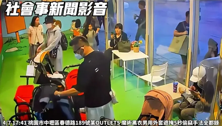 影/新竹婦逛商場10萬元托特包不翼而飛　黑衣短褲男5秒偷竊快閃