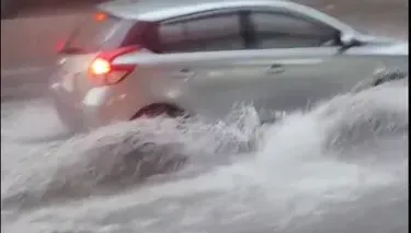 五股雨炸時雨量破80mm！　民眾回報：永安大橋淹過一個輪胎