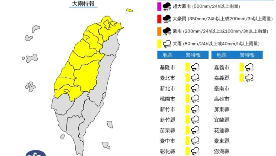 快訊/深夜不平靜！鋒面橫掃台灣防淹水　全台「13縣市」急發大雨特報