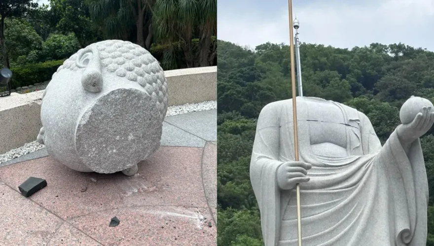 地震不斷！藥師佛「為民擋災」身首竟分離了　網祈福：天佑台灣