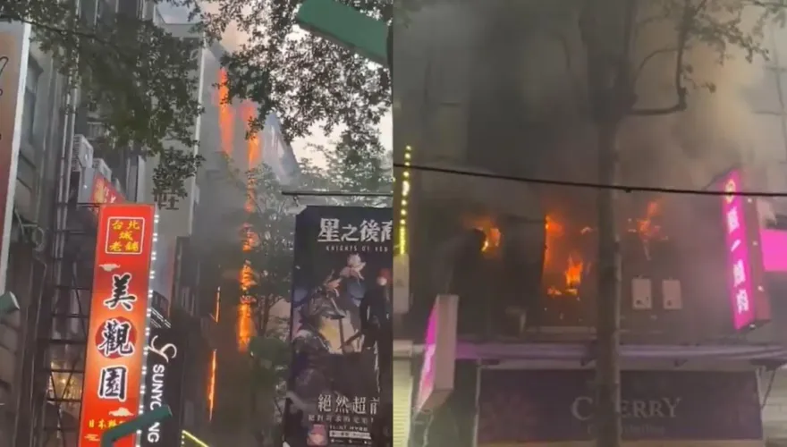 西門町晚間火警！知名燒肉店竄火舌　濃煙瀰漫整個商圈