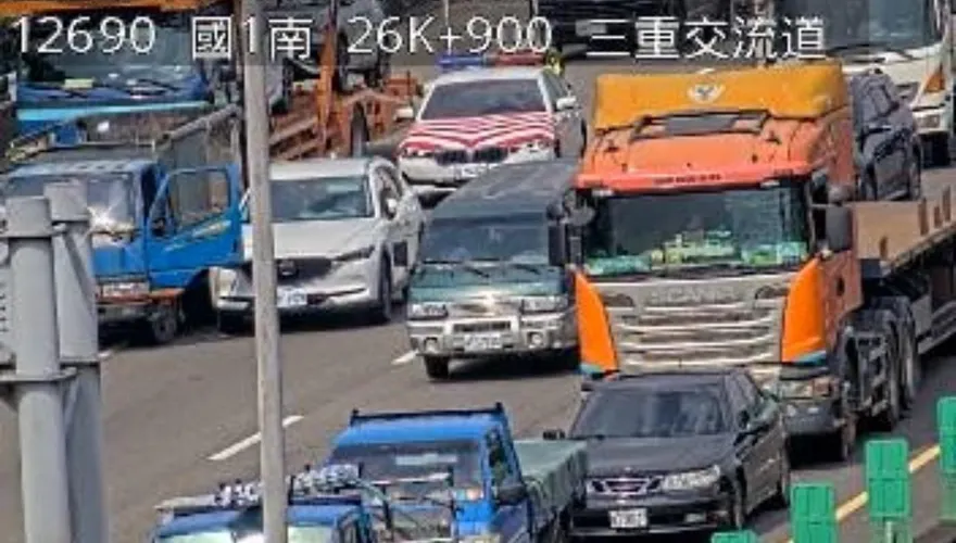 快訊/國1北向三重段「2車追撞」占用外線2車道　現場回堵中