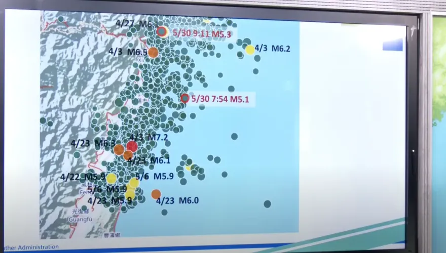 今連兩起「規模5以上地震」　氣象署曝「餘震分布圖」：整個破裂向北邊走