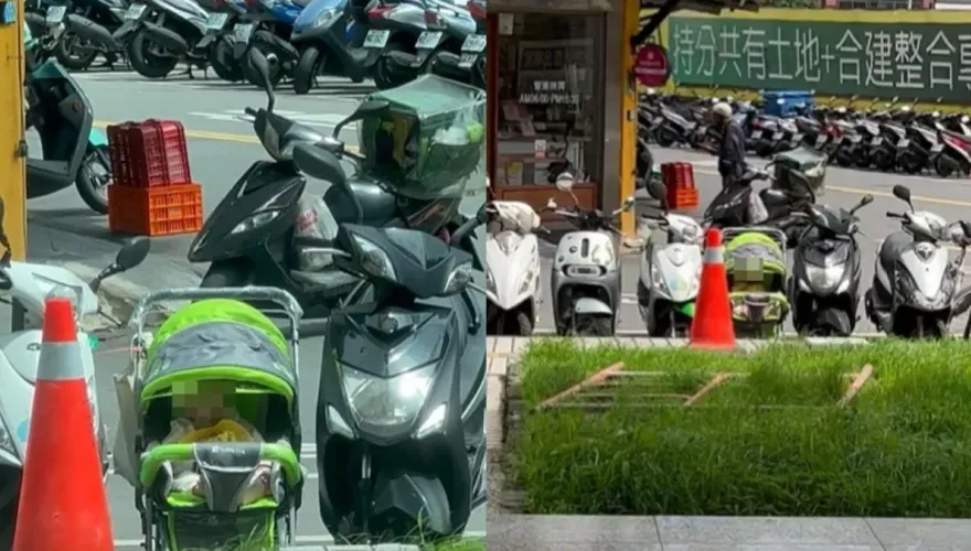太誇張！離譜嬤把嬰兒丟停車格　自己跑去爽逛家樂福吹冷氣