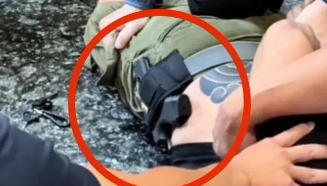 影/槍不離身！台中惡男出門手槍插腰上　10警埋伏趁電梯開門壓制逮人