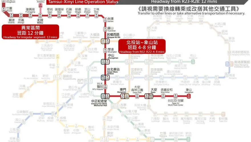 快訊/北捷淡水信義線突爆「軌道冒煙」！系統異常復興崗站採單線運轉