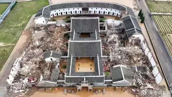 影/福建「客家第一祠」遭暴雨襲擊嚴重坍塌　宗祠管委會宣布暫停開放