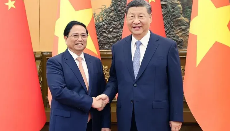 影/習近平會見越南總理范明政　籲加快推進海上共同開發