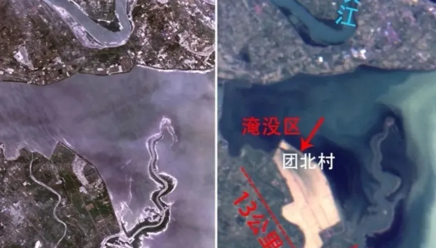 影/衛星對比照曝！洞庭湖決堤淹掉「6720個足球場」　封堵難每小時僅4公尺