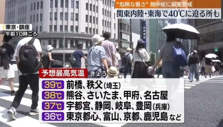 日本熱爆！氣象廳警告關東恐出現逼近40度高溫　百餘人中暑送醫2人不幸死亡