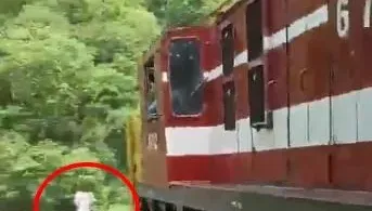 影/為賺流量不要命！夫妻鐵軌拍片「火車逼近」　急跳9樓高大橋摔成重傷