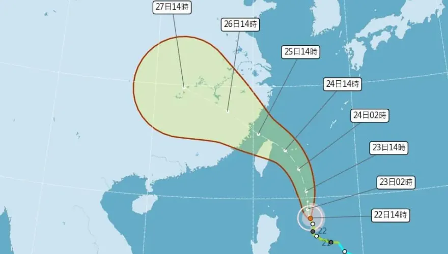 中颱凱米路徑再修正！最快今晚海警　24日深夜估宜蘭登陸