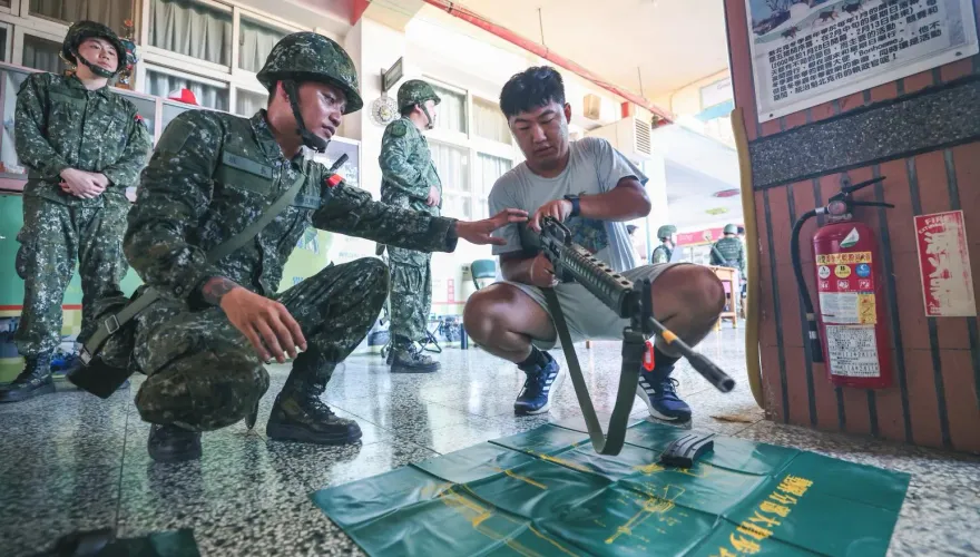同心34號演習動員　桃園後備旅後備軍人報到