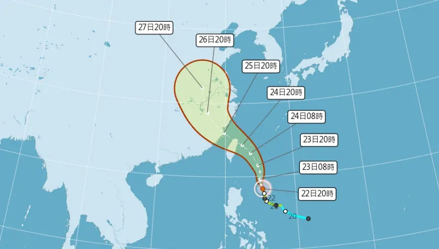 中颱凱米暴風圈7/25罩全台！東北角成「搖滾區」　台北市影響機率達99％