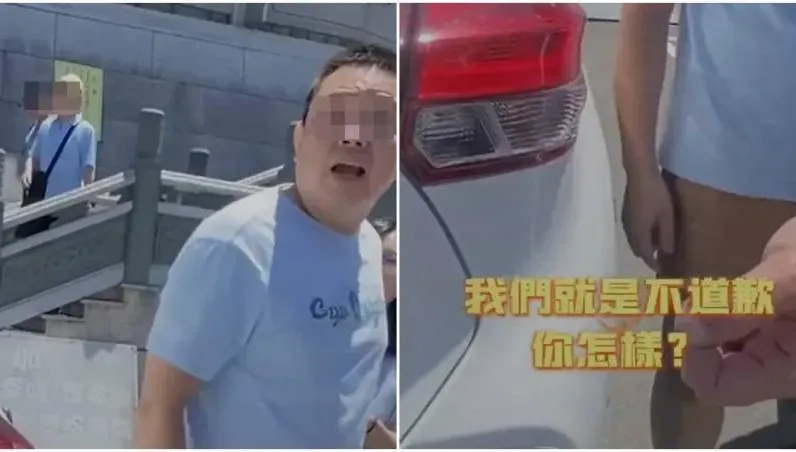 地母廟男抱孩險被撞！ 駕駛被敲窗怒嗆：這麼大力幹嘛我不道歉