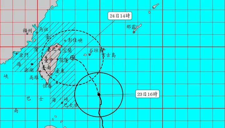 凱米颱風最新風力預測！「14縣市」7/24上午達標有望停班課