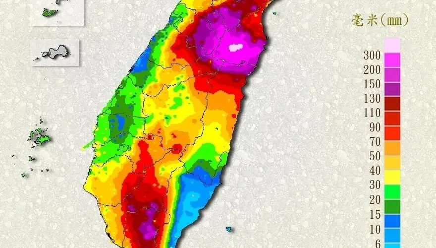 今日累積雨量前50測站出爐！「25個在宜蘭」　雨量圖一片紫