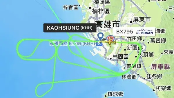 快訊/強颱凱米干擾「空中狂繞82分鐘」！返高雄航班4次重飛終於驚險降落