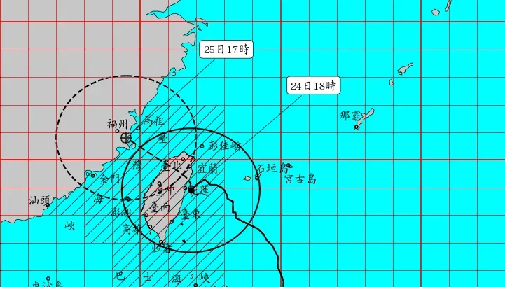 強颱凱米將通過台灣「今夜到明晨」影響最劇　颱風恐開始擺盪或原地打轉