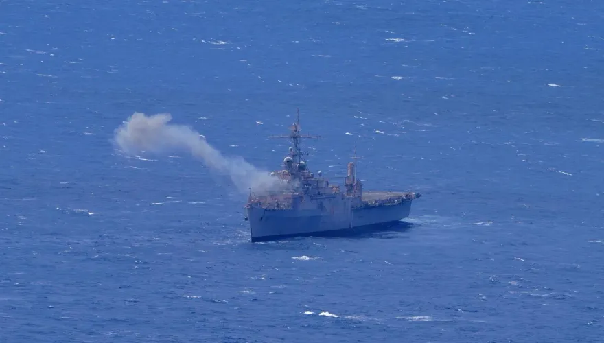 環太平洋擊沉演習陸地部分　擊沉除役奧斯丁級船塢運輸艦