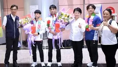 迎接台中奧運戰士歸來！楊勇緯、林真豪返抵國門　盧秀燕喊：當你們永遠的後盾