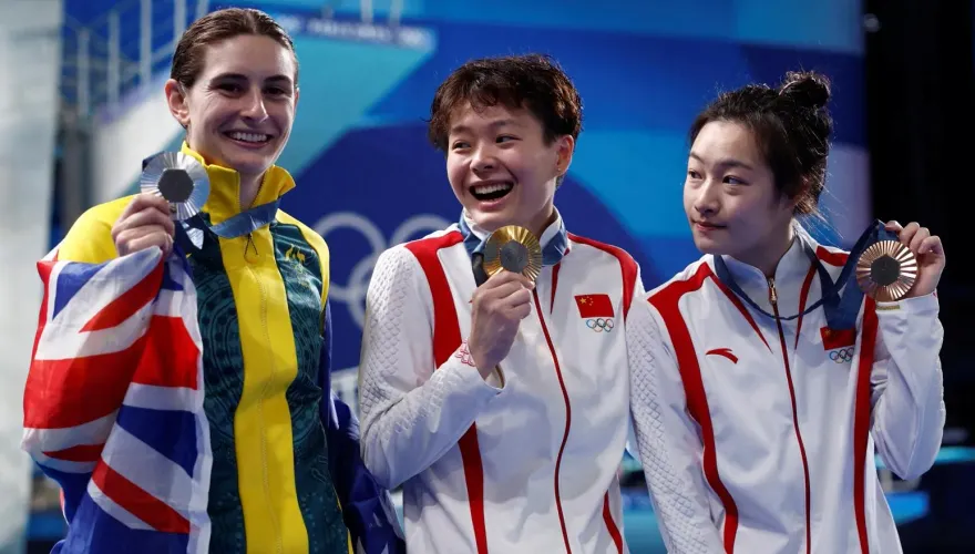 陳藝文女子3公尺跳板奪金！大陸跳水隊締造奧運十連冠