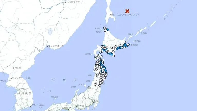 鄂霍次克海規模6.8地震　北海道函館市最大震度3級無海嘯風險
