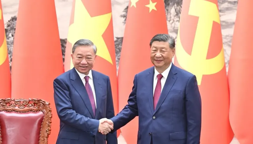 影/3週來首露面！習近平會晤越共總書記蘇林　強調「中越命運共同體」建設