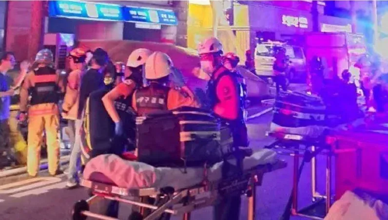 快訊/南韓富川市飯店突傳大火！搬氣墊、雲梯車搶救受困者　至少7死11傷
