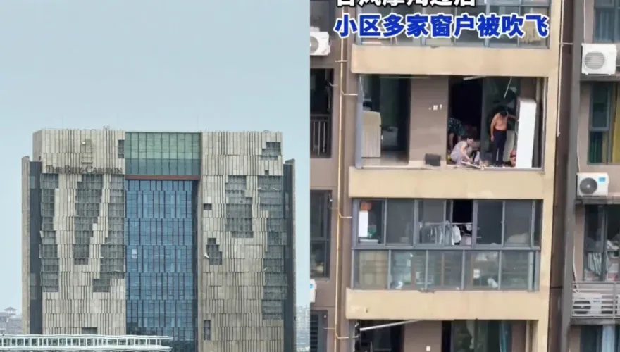 影/全紅嬋家也受災！強颱「摩羯」三次登陸　「大樓半數窗吹沒了」已致3死95傷