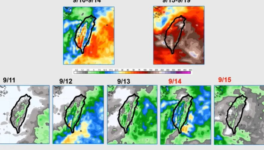 中秋烤肉泡湯？颱風「葡萄桑」恐9/16生成　賈新興揭未來10天「降雨熱區」