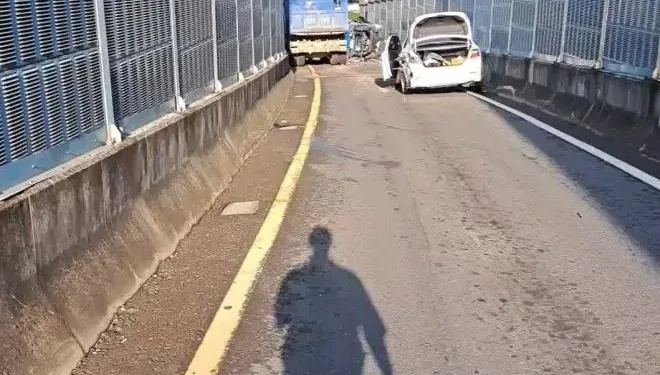 影/撞擊瞬間流出！高雄砂石車疑煞車失靈直撞「8車擠成一團」