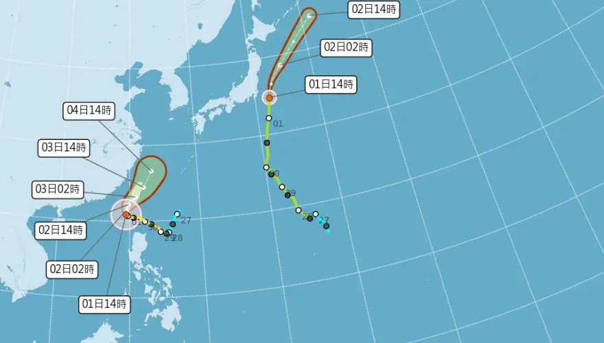 快訊/10/2全台「12縣市」風雨達停班課標準　氣象署公布最新預測
