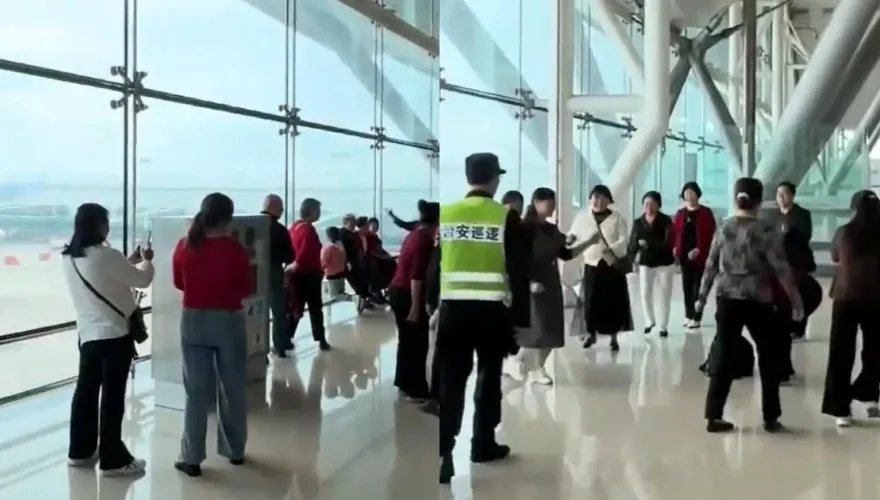 影/到哪都能跳！陸大媽登機口前「開音響跳廣場舞」　航管嘆：無法可管